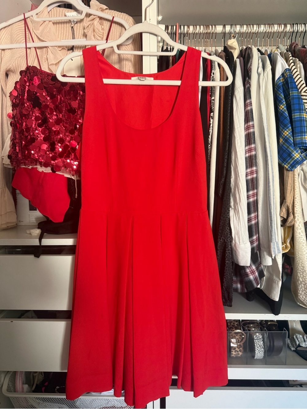 BB Dakota Red Sleeveless Fit & Flare Mini Dress